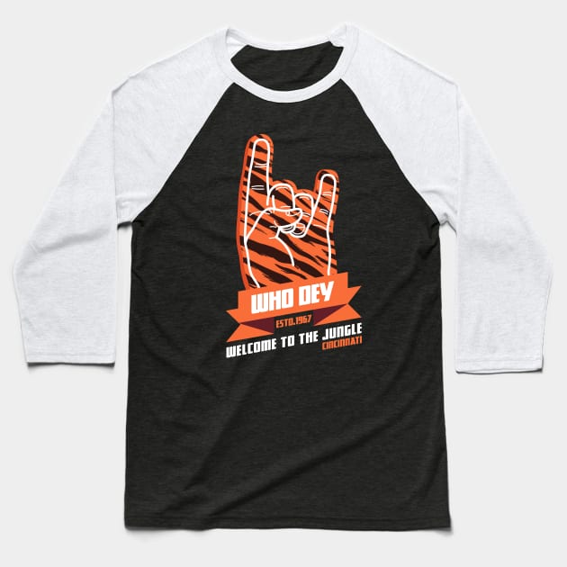 Go Bengals! Cincinnati is in Super Bowl LVI, Who Dey Baseball T-Shirt by BooTeeQue